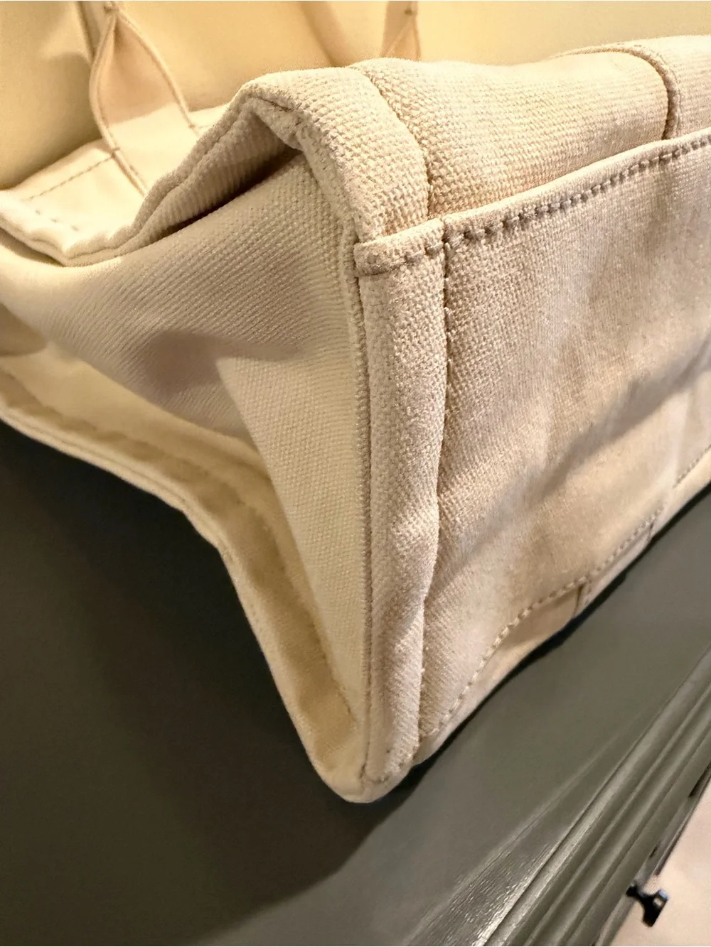 Marc Jacobs Large Cream Canvas Tote with Logo Patch